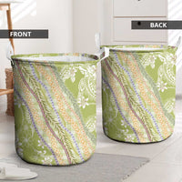 Green Palaka Hawaii Leis Laundry Basket Hawaiian-plaid Elegant Tropical Vibes - Polynesian Pride