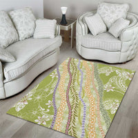 Green Palaka Hawaii Leis Area Rug Hawaiian-plaid Elegant Tropical Vibes - Polynesian Pride