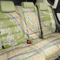 Green Palaka Hawaii Leis Back Car Seat Cover Hawaiian-plaid Elegant Tropical Vibes - Polynesian Pride