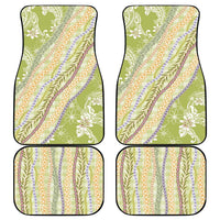 Green Palaka Hawaii Leis Car Mats Hawaiian-plaid Elegant Tropical Vibes - Polynesian Pride