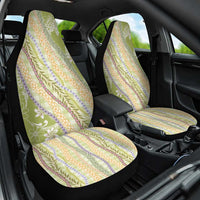 Green Palaka Hawaii Leis Car Seat Cover Hawaiian-plaid Elegant Tropical Vibes - Polynesian Pride