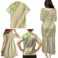 Green Palaka Hawaii Leis Family Matching Puletasi and Hawaiian Shirt Hawaiian-plaid Elegant Tropical Vibes - Polynesian Pride