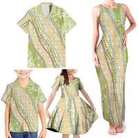 Green Palaka Hawaii Leis Family Matching Tank Maxi Dress and Hawaiian Shirt Hawaiian-plaid Elegant Tropical Vibes LT14 - Polynesian Pride