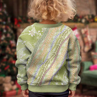 Green Palaka Hawaii Leis Kid Ugly Christmas Sweater Hawaiian-plaid Elegant Tropical Vibes - Polynesian Pride