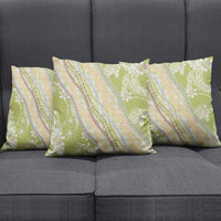 Green Palaka Hawaii Leis Pillow Cover Hawaiian-plaid Elegant Tropical Vibes - Polynesian Pride