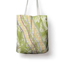 Green Palaka Hawaii Leis Tote Bag Hawaiian-plaid Elegant Tropical Vibes - Polynesian Pride