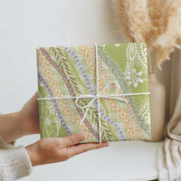 Green Palaka Hawaii Leis Wrapping Paper Hawaiian-plaid Elegant Tropical Vibes - Polynesian Pride