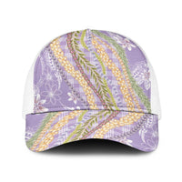 Purple Palaka Hawaii Leis Baseball Net Cap Hawaiian-plaid Elegant Tropical Vibes - Polynesian Pride