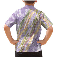 Purple Palaka Hawaii Leis Family Matching Mermaid Dress and Hawaiian Shirt Hawaiian-plaid Elegant Tropical Vibes LT14 - Polynesian Pride