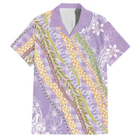 Purple Palaka Hawaii Leis Family Matching Summer Maxi Dress and Hawaiian Shirt Hawaiian-plaid Elegant Tropical Vibes LT14 Dad's Shirt - Short Sleeve Purple - Polynesian Pride