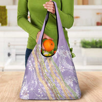 Purple Palaka Hawaii Leis Grocery Bag Hawaiian-plaid Elegant Tropical Vibes - Polynesian Pride