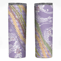 Purple Palaka Hawaii Leis Skinny Tumbler Hawaiian-plaid Elegant Tropical Vibes - Polynesian Pride