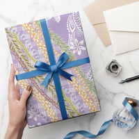 Purple Palaka Hawaii Leis Wrapping Paper Hawaiian-plaid Elegant Tropical Vibes - Polynesian Pride