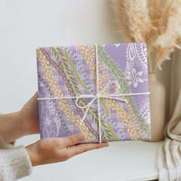 Purple Palaka Hawaii Leis Wrapping Paper Hawaiian-plaid Elegant Tropical Vibes - Polynesian Pride