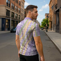Purple Palaka Hawaii Leis Zipper Polo Shirt Hawaiian-plaid Elegant Tropical Vibes LT14 - Polynesian Pride