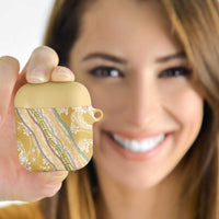 Yellow Palaka Hawaii Leis AirPods Case Hawaiian-plaid Elegant Tropical Vibes - Polynesian Pride