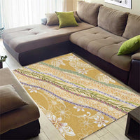 Yellow Palaka Hawaii Leis Area Rug Hawaiian-plaid Elegant Tropical Vibes - Polynesian Pride