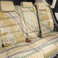 Yellow Palaka Hawaii Leis Back Car Seat Cover Hawaiian-plaid Elegant Tropical Vibes - Polynesian Pride
