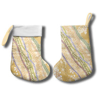 Yellow Palaka Hawaii Leis Christmas Stocking Hawaiian-plaid Elegant Tropical Vibes - Polynesian Pride