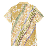 Yellow Palaka Hawaii Leis Family Matching Puletasi and Hawaiian Shirt Hawaiian-plaid Elegant Tropical Vibes - Polynesian Pride