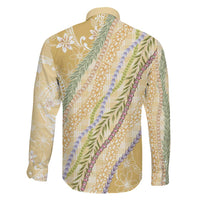 Yellow Palaka Hawaii Leis Family Matching Puletasi and Hawaiian Shirt Hawaiian-plaid Elegant Tropical Vibes - Polynesian Pride
