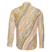 Yellow Palaka Hawaii Leis Family Matching Tank Maxi Dress and Hawaiian Shirt Hawaiian-plaid Elegant Tropical Vibes - Polynesian Pride