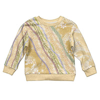 Yellow Palaka Hawaii Leis Kid Ugly Christmas Sweater Hawaiian-plaid Elegant Tropical Vibes - Polynesian Pride