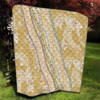 Yellow Palaka Hawaii Leis Quilt Hawaiian-plaid Elegant Tropical Vibes - Polynesian Pride