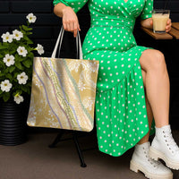 Yellow Palaka Hawaii Leis Tote Bag Hawaiian-plaid Elegant Tropical Vibes - Polynesian Pride