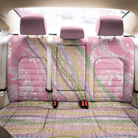 Pink Palaka Hawaii Leis Back Car Seat Cover Hawaiian-plaid Elegant Tropical Vibes - Polynesian Pride