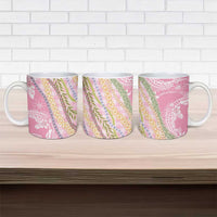 Pink Palaka Hawaii Leis Ceramic Mug Hawaiian-plaid Elegant Tropical Vibes - Polynesian Pride