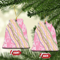 Pink Palaka Hawaii Leis Ceramic Ornament Hawaiian-plaid Elegant Tropical Vibes - Polynesian Pride