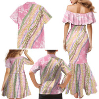 Pink Palaka Hawaii Leis Family Matching Mermaid Dress and Hawaiian Shirt Hawaiian-plaid Elegant Tropical Vibes LT14 - Polynesian Pride