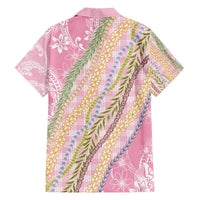Pink Palaka Hawaii Leis Family Matching Tank Maxi Dress and Hawaiian Shirt Hawaiian-plaid Elegant Tropical Vibes - Polynesian Pride