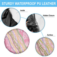 Pink Palaka Hawaii Leis Spare Tire Cover Hawaiian-plaid Elegant Tropical Vibes - Polynesian Pride