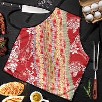 Red Palaka Hawaii Leis Apron Hawaiian-plaid Elegant Tropical Vibes - Polynesian Pride