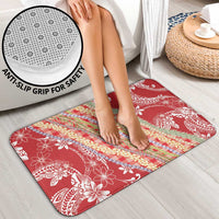 Red Palaka Hawaii Leis Bathroom Set Hawaiian-plaid Elegant Tropical Vibes - Polynesian Pride