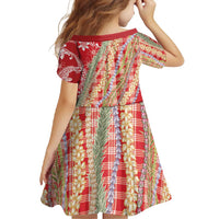 Red Palaka Hawaii Leis Family Matching Summer Maxi Dress and Hawaiian Shirt Hawaiian-plaid Elegant Tropical Vibes - Polynesian Pride