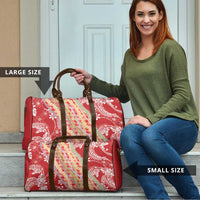 Red Palaka Hawaii Leis Travel Bag Hawaiian-plaid Elegant Tropical Vibes - Polynesian Pride