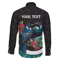 Personalised Valentine's Day New Zealand Family Matching Tank Maxi Dress and Hawaiian Shirt Tui Bird Couple Kowhaiwhai Mix Pohutukawa LT14 - Polynesian Pride
