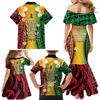 Vanuatu Independence Day Family Matching Mermaid Dress and Hawaiian Shirt Long God Yumi Stanap Happy 45th Anniversary LT14 - Polynesian Pride