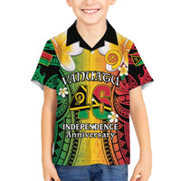Vanuatu Independence Day Family Matching Off Shoulder Maxi Dress and Hawaiian Shirt Long God Yumi Stanap Happy 45th Anniversary LT14