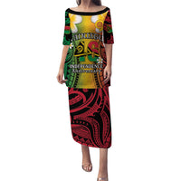 Vanuatu Independence Day Family Matching Puletasi and Hawaiian Shirt Long God Yumi Stanap Happy 45th Anniversary LT14