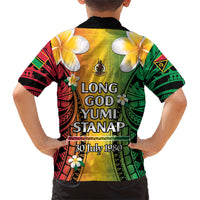 Vanuatu Independence Day Family Matching Summer Maxi Dress and Hawaiian Shirt Long God Yumi Stanap Happy 45th Anniversary LT14