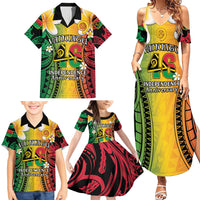 Vanuatu Independence Day Family Matching Summer Maxi Dress and Hawaiian Shirt Long God Yumi Stanap Happy 45th Anniversary LT14