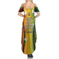 Vanuatu Independence Day Family Matching Summer Maxi Dress and Hawaiian Shirt Long God Yumi Stanap Happy 45th Anniversary LT14