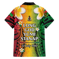 Vanuatu Independence Day Family Matching Tank Maxi Dress and Hawaiian Shirt Long God Yumi Stanap Happy 45th Anniversary LT14 - Polynesian Pride