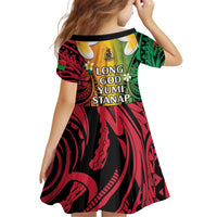 Vanuatu Independence Day Kid Short Sleeve Dress Long God Yumi Stanap Happy 45th Anniversary LT14