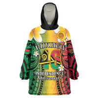 Vanuatu Independence Day Wearable Blanket Hoodie Long God Yumi Stanap Happy 45th Anniversary LT14 One Size Reggae - Polynesian Pride