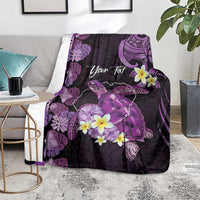 Personalised Aloha Hawaii Kauai Island Blanket Garden Isle Map Sea Turtle Plumeria